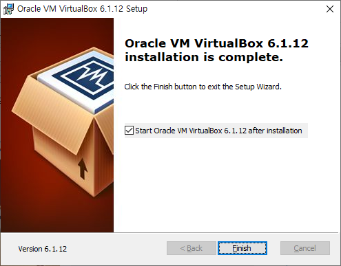 VirtualBox 설치 완료